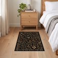thumbnail image 3 of ODIKA 2'x3' Ultra-Soft Accent Mat, Dining Under Funky Gothic Border Botanical Vines Woodland Leaves None Washable, Bare feet friendly, Easy Care Indoor rug for Bedside, Footrest, 3 of 7