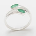 thumbnail image 2 of LBG British Made 9k White Gold Natural Emerald Womens Band Ring - 33 size options - Size 6.75, 2 of 6