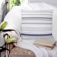 thumbnail image 3 of 14x14 Pillow Covers Set of 2, Gray Stripe Throw Pillow Covers Decorative Couch Cushion Case, Modern Abstract Art Navy Blue Striped Rustic Microfiber Square Pillowcases for Bedroom Car Living Room, 3 of 7