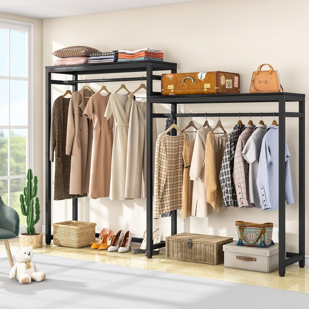 Tribesigns Free Standing Closet Organizer, Clothes Garment Racks with