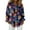 001_Dark Blue, variant on Women's Basic Mardi Gras Stretch Long Sleeve Button Down Shirt Collared Blouse Casual Regular Fit Top
