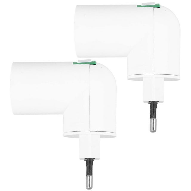 Plug In Socket Light Socket Outlet Adapter Compact Size Home Use Nickel Plated Brass Power Supply for Light Bulbs 2Pcs