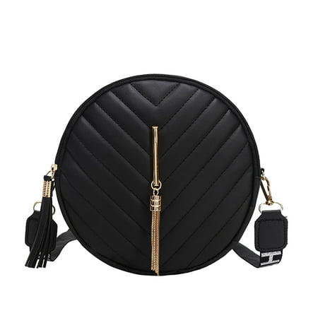 Circle Crossbody Bag  Round Cross Body Purse Retro Tassel Purse Shoulder Bag