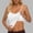 White, variant on HOMBOM Crop Tank Tops for Women Built in Bra Camisole Summer Yellow Scoop Neck Basic Solid Slim Ladies Tops Sleeveless