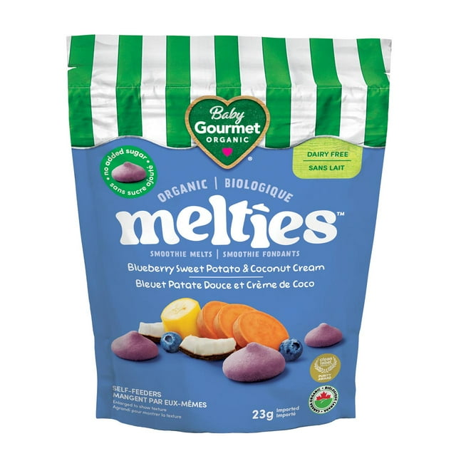 Baby Gourmet Melties Organic Baby Snack, Blueberry, Sweet Potato & Coconut Cream, Self Feeder