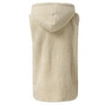thumbnail image 4 of Scyoekwg Womens Winter Coat Loose Zipper Drawstring Hooded Fleece Jackets Cardigan Wool Coat Fall Winter Warm Coats Color Block Casual Sleeveless Tops Outerwear Beige M(6), 4 of 5
