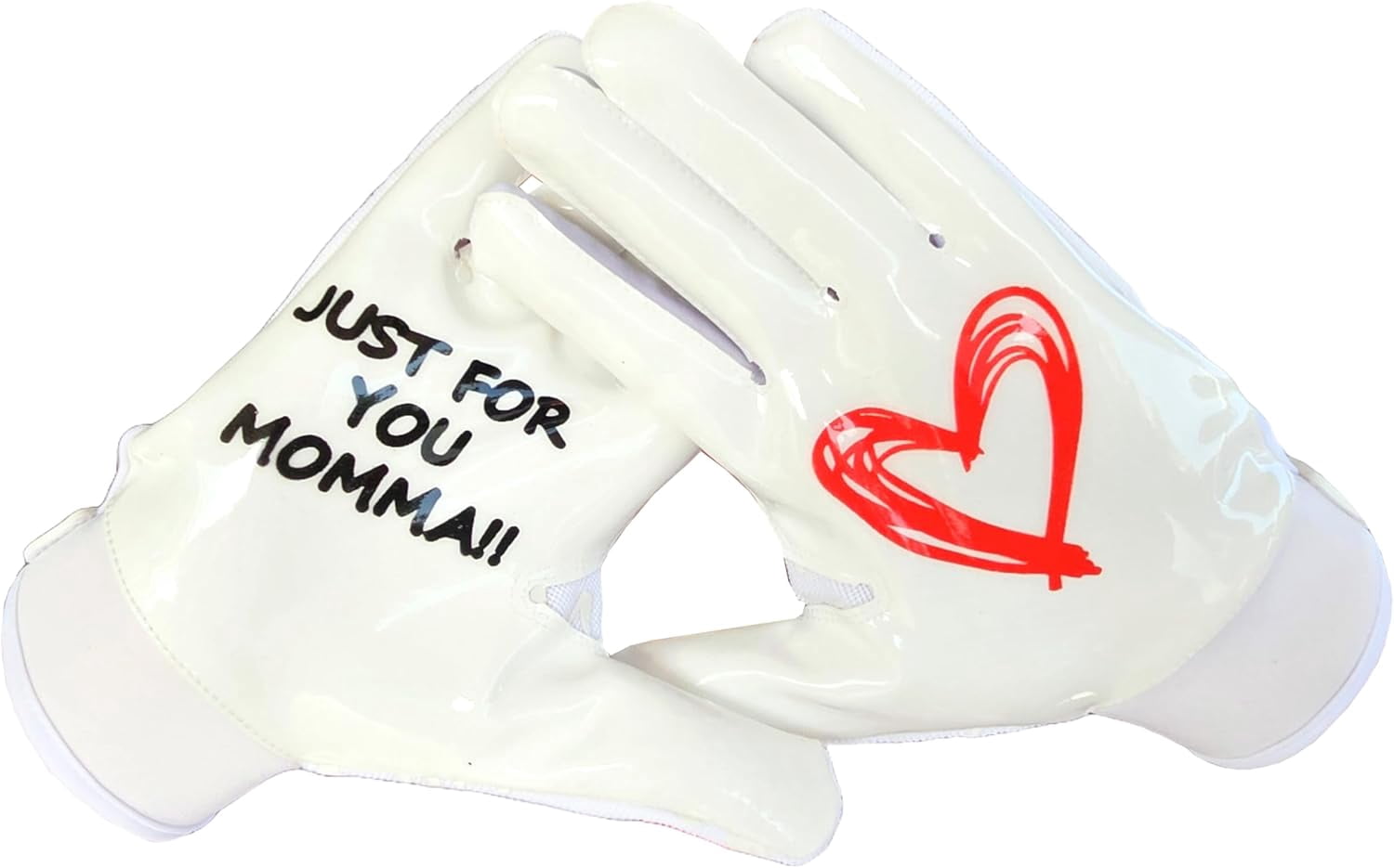 Scale Wear Design Just for You Momma Football Gloves Sticky Tacky Pro Grip Super Palms Boost Your Game Glove Sizes Youth Adult Mens (White, Youth - Large)