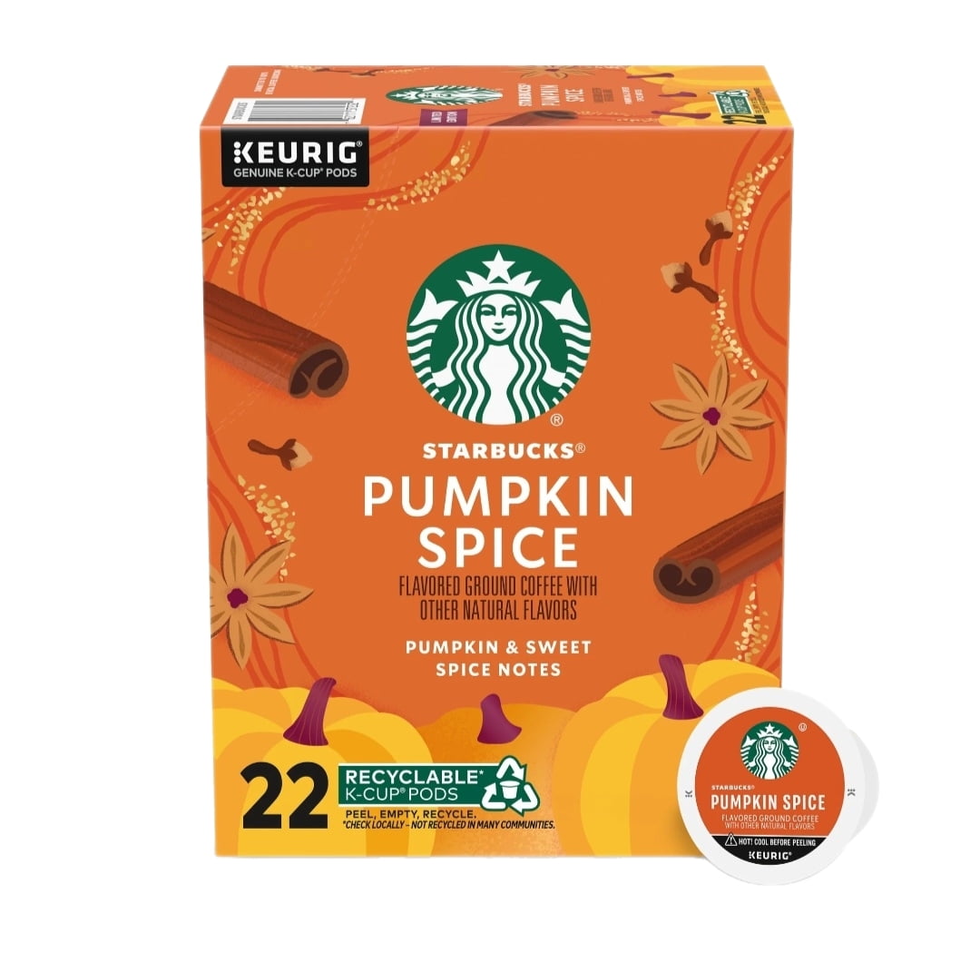 Starbucks Pumpkin Spice Light Roast Coffee K Cup Pods, 44 K Cups Total