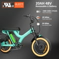 thumbnail image 3 of Addmotor Electric Trike, 750W 20'' Fat Tire Electric Tricycle for Adults with Parking Brake & Banana Seat, 48V 20Ah 3 Wheel Electric Bike 85MI Dual Suspension, M-365X Red, 3 of 7