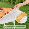 thumbnail image 5 of Orange Flaming Footballs Pattern Round Fitted Tablecloth with Elastic Edge,Dining Table Cover Waterproof,Outdoor Round Tablecloth for Camping,Dining,Indoor and Outdoor, 5 of 7