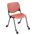 thumbnail image 4 of KFI Studios Plastic  KOOL Stack Chair - Casters - Coral, 4 of 6