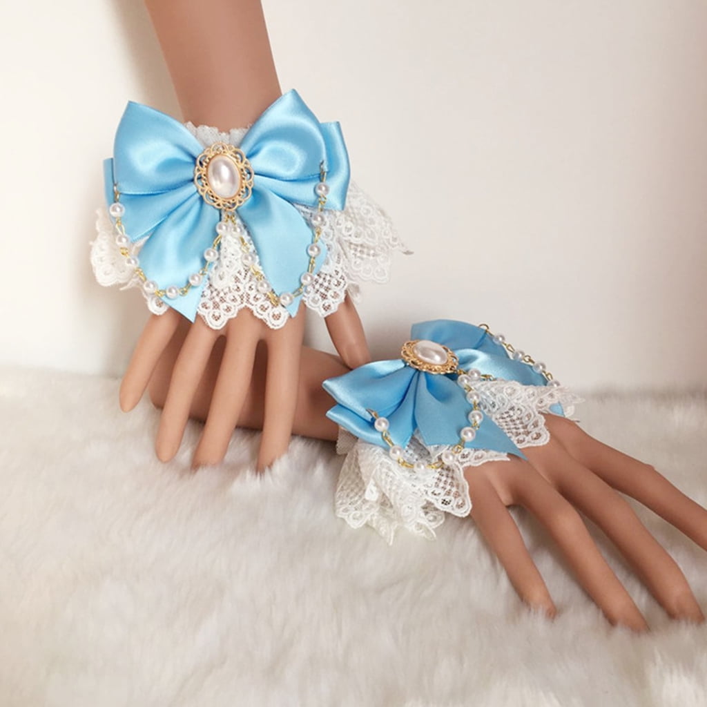 Amazon.com: ZHENXI Women Ruffled Floral Lace Wrist Cuffs