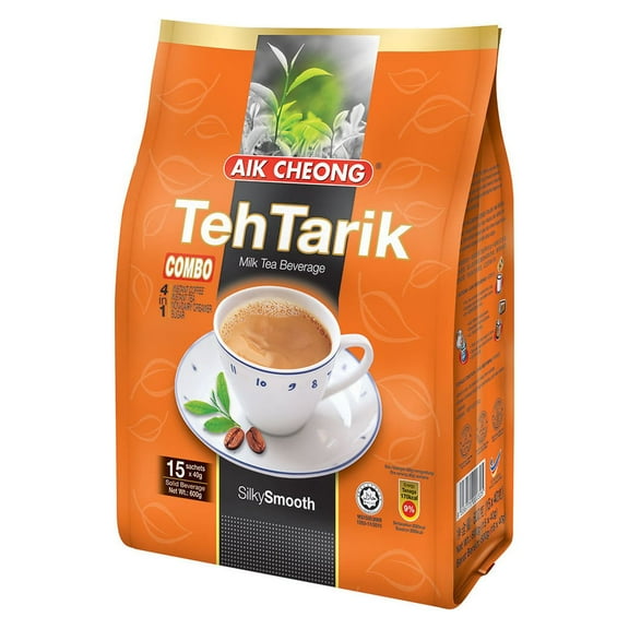 NineChef Bundle Aik Cheong Malaysia Instant 3 in 1 Coffee and Tea Mix 500g. (40g.x15 Sachets) (6 Bag)   1 NineChef Spoon