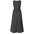 thumbnail image 4 of JINMGG Summer Dresses for Women under $10,Women Dot Printing Sleeveless O Neck Long Dress Evening Party Dress, 4 of 7