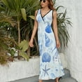 thumbnail image 3 of Beach Seashell Starfish King Size Sleeveless Dress Dresses Summer Women Dresses Clothing Woman Dresses Dress, 3 of 7