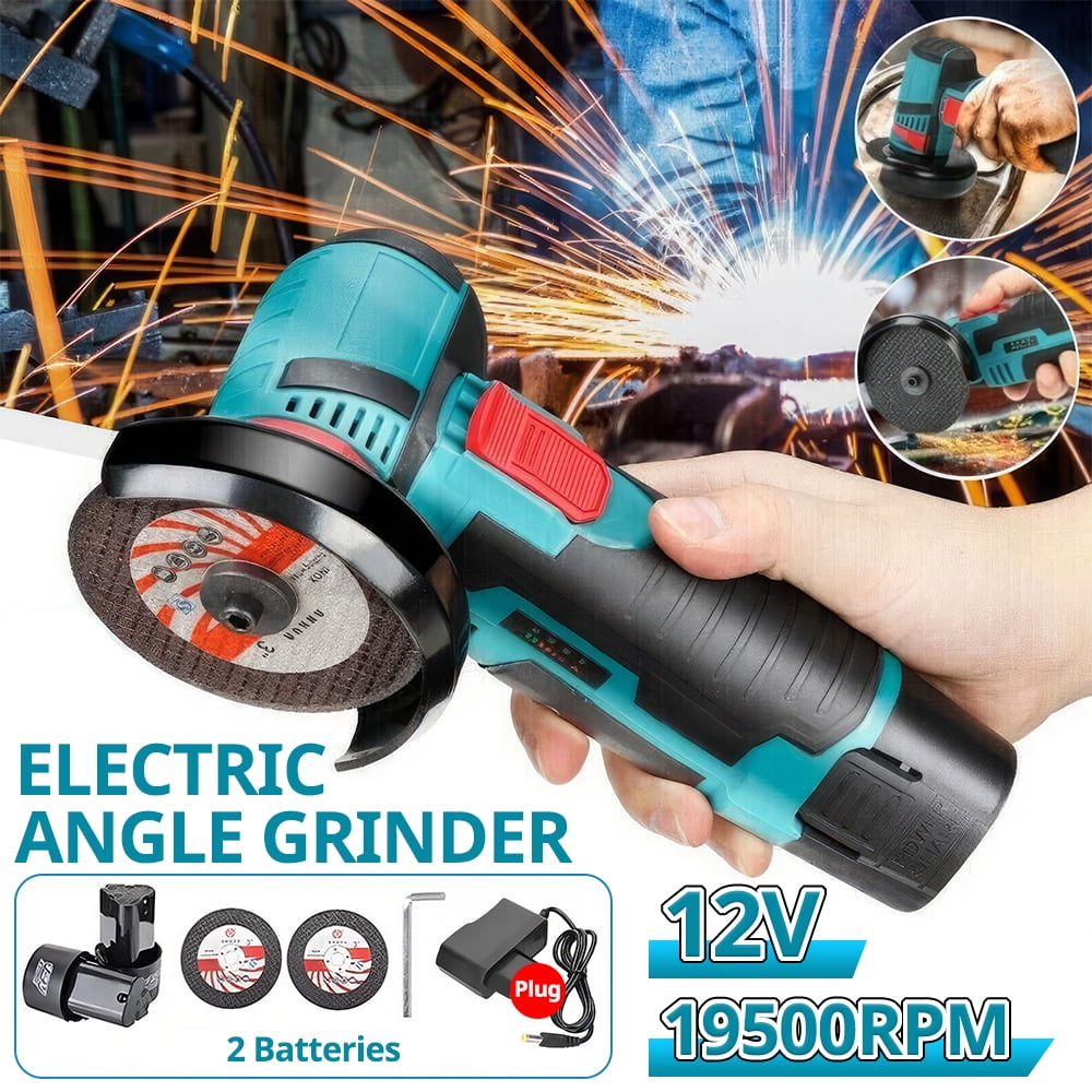 Vtin Cordless Angle Grinder, 12V Battery Mini Brushless Power Motor 19500rpm Angle Grinder for Metal Wood Polishing, Thin Steel, Hand Cut Off Electric Grinding Tool