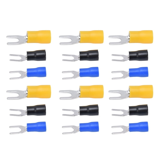 Conector 300 Piezas Terminales De Pala De Horquilla Aisladas Conector De Cable Tipo U De PVC De Cobre Para Iluminación De Transporte SV1.25-4+SV2-4+SV5.5-4