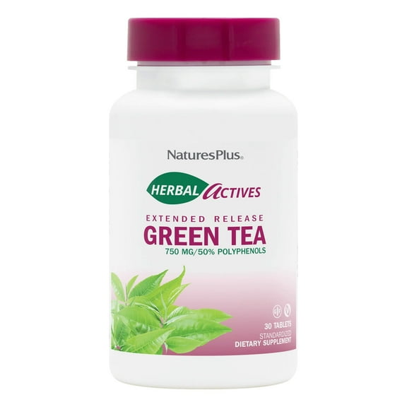 Nature's Plus Herbal Actives Green Tea Extended Release Tablets-750 mg 30 Tablet