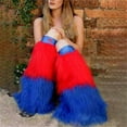 thumbnail image 2 of Vinsonshop Fuzzy Leg Warmer Boot Cuffs Cute Boot Socks Fuzzy Leg Warmers Y2k Boot Cuff Socks Fluffy Leg Warmers Y2k Fluffy Leg Warmers Red One Size, 2 of 3
