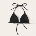 thumbnail image 6 of mgoYE Swimsuit Tops for Women Women's Triangle Bikini Top String Push up Padded Halter Bathing Suit Top(Black,L), 6 of 8