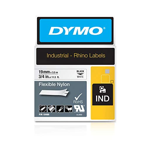 DYMO Industrial Flexible Nylon Labels | Authentic DYMO Labels, For Labeling Wires, Cables and More (3/4
