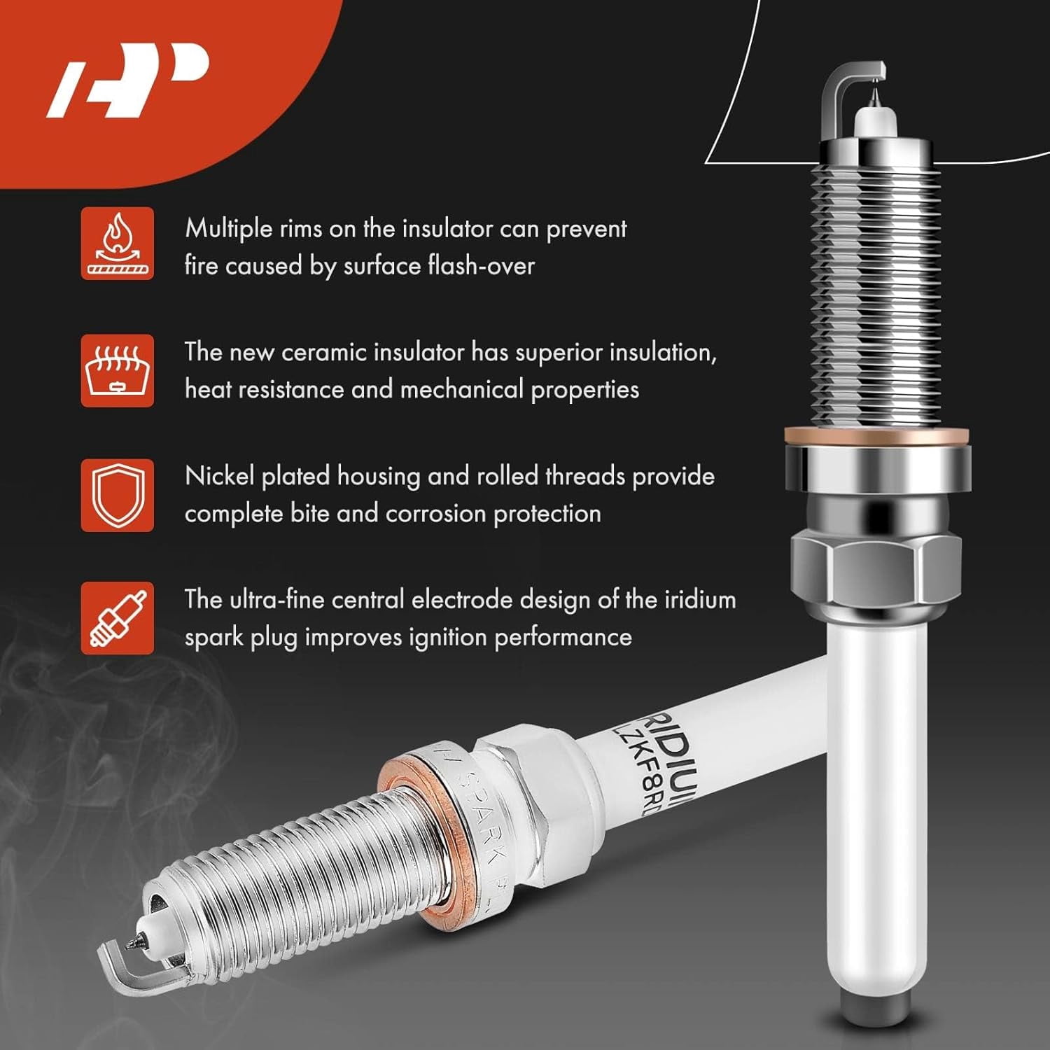 A-Premium Set of 6 Ignition Coil Pack and Iridium Spark Plugs Compatible with Mercedes-Benz C400, C43/C450 AMG, E400, E450, E43 AMG, GLE400, GL450