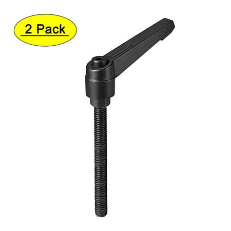 

Uxcell M8 x 80mm Metric Adjustable Clamping Lever Handle with Stud Black 2 Pack