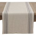 thumbnail image 2 of SARO 1117.N1672B 16 x 72 in. Rectangle Addison Striped Linen Table Runner - Natural, 2 of 4