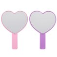 thumbnail image 1 of 2 Pcs Heart-shaped Handheld Makeup Mirror Lovely Portable Compact Mirror, 1 of 9