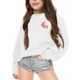 thumbnail image 2 of WOYY Girl's Cute Sweatshirt Preppy Graphic Crewneck Long Sleeve Pullover Top, White, Sizes 3-14, 2 of 6
