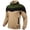 Khaki, variant on Mens Color Block Hoodie Long Sleeve Sweatshirts Contrast Chest Panels Front Pockets Banded Hem Pullover Top Orange XXL