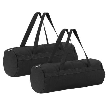 Uxcell Canvas Tent Stakes Bag Canvas Tool Storage Bag Heavy Duty Camping Organizer with Handle Durable Fabric Utility Pouch 14x6x6 & 2 Pcs & Black- Fit for (Outdoor Hunting/Hiking Kit)