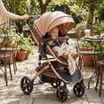 thumbnail image 2 of MoveEase 2 in 1 Baby Stroller,Convertible Infant Strollers Reversible with Cup Holder & Storage Bag,Brown, 2 of 7