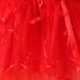 thumbnail image 4 of FYMNSI Toddler Girl Long Sleeve Floral Tutu Dress Baby Baptism Christening Dresses with Hat Birthday Tulle Outfit 3-6 Months Red, 4 of 4