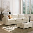 thumbnail image 5 of FLEXISPOT SF6 Cloud Sectional Couch  with Storage Seat for Living Room with Reversible Ottoman, 100.4" L-Shaped Modular Sectional Sofa with Storage, 3-Seater Comfy Sofa Couch for Apartment, White, 5 of 15