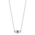 thumbnail image 2 of 14K White Gold Cable Themed Necklace Chain Small Diamond and Sapphire Evil Eye 18 inch 19 mm, 2 of 3