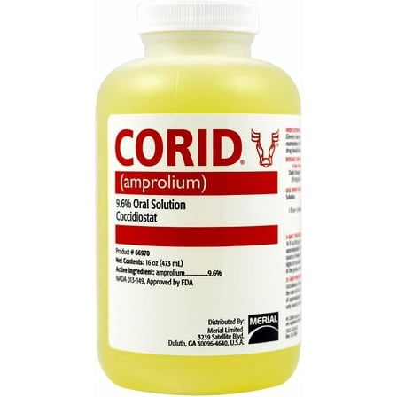Merial Corid 9.6% Oral Solution for Calves Yellow, 16 oz