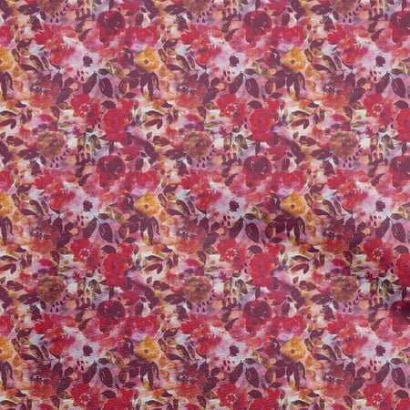 oneOone Viscose Jersey Magenta Fabric Abstract Floral Craft Projects Decor Fabric Printed By The Yard 60 Inch Wide