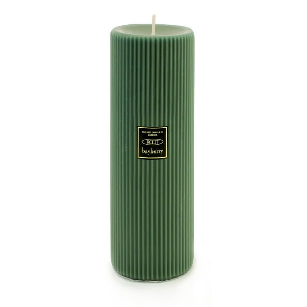 Scented Grecian Pillar Candle, 3Inch by 9Inch Tall, Bayberry, Beeswax