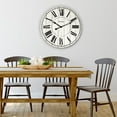 thumbnail image 4 of 18" White Washed Wood Analog QA Wall Clock with Distressed Finish, 4 of 5