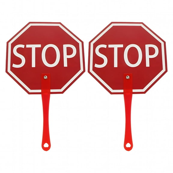 BESTSKY 2Pcs Handheld Classroom Tool Plastic Stop Sign for Student Engagement Activities in Classrooms