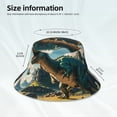 thumbnail image 4 of Vsdgher Cute Green Dinosaur Blue Sky Print Bucket Hat for Men&Women Bucket Hat Reversible Summer Double-Side-Wear Travel Gardening, Beach, Camping, Hiking, Fishing Cap, 4 of 5