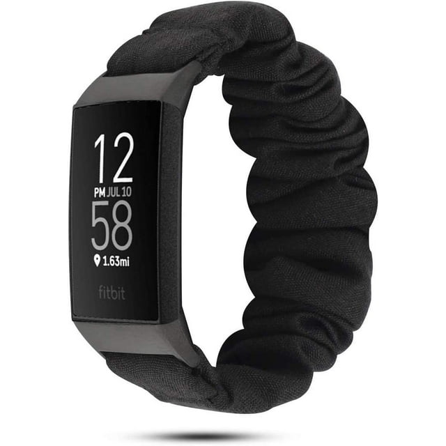 Compatible pour Fitbit Charge 4, Chouchou Élastique en Tissu Montre Élastique Femmes Bracelets de Remplacement Mignons