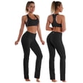 thumbnail image 2 of BUBBLELIME 29""/31""/33""/35"" 4 estilos Pantalones de yoga con piernas rectas para mujer Control de barriga - Pierna recta_Negro L_31"" Entrepierna, 2 of 5