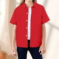 thumbnail image 6 of Boys' Button Down Shirts Boys Formal Outfit Red Short Sleeve Shirt Dress Shirt Toddler Shirts Boys Girl Fashion, 6 of 6