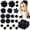 Black, variant on 21PCS Flowers Hair Clip for Women and Girls Rose Hair Clips Boho Hair Barrettes Clips Floral Bride Headpiece for Wedding Festival