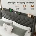 thumbnail image 6 of Honfach King Bed Frame with 4 Storage Drawers, Upholstered Storage Bed with Charging Station, Wingback Storage Headboard, Dark Grey, 6 of 8