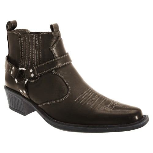 The Western Shops Men's Cowboy Genuine Leather Short Ankle Western