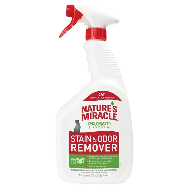Nature's Miracle Cat Stain and Odor Remover, Citrus Scent, 32 Fluid