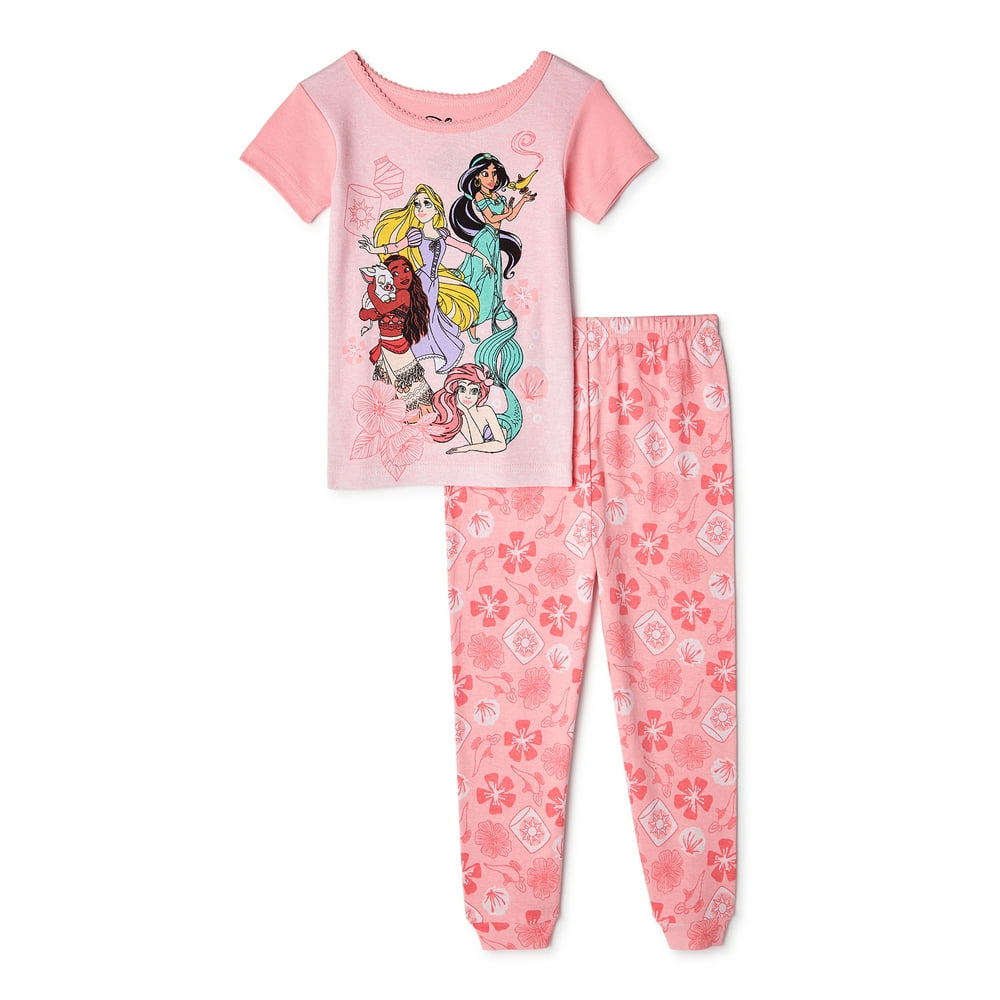 Disney Princesses Toddler Girls' Cotton Pajamas, 2 Piece Set Walmart